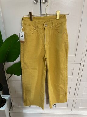 Mustard Cropped Ankle Jeans